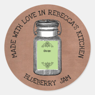 Rustikale Glas-Mason-Krüge Vintage-Einmachen Sel Runder Aufkleber
