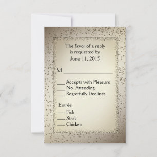 Rustikale Glitter-RSVP mit Essensauswahl RSVP Karte