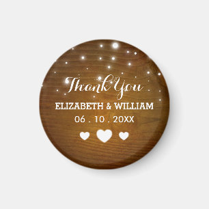 Rustikale Glitzer Lights - Hochzeit Vielen Dank Magnet