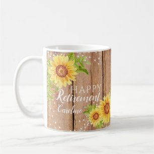 Rustikale glückliche Pensionierung, florale Tasse