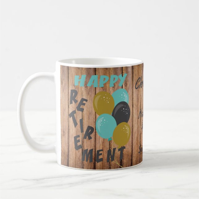 Rustikale glückliche Rentenballons Kaffeetasse (Links)