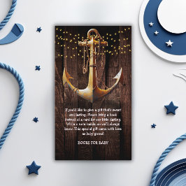 Rustikale Gold Anker Baby Dusche Begleitkarte