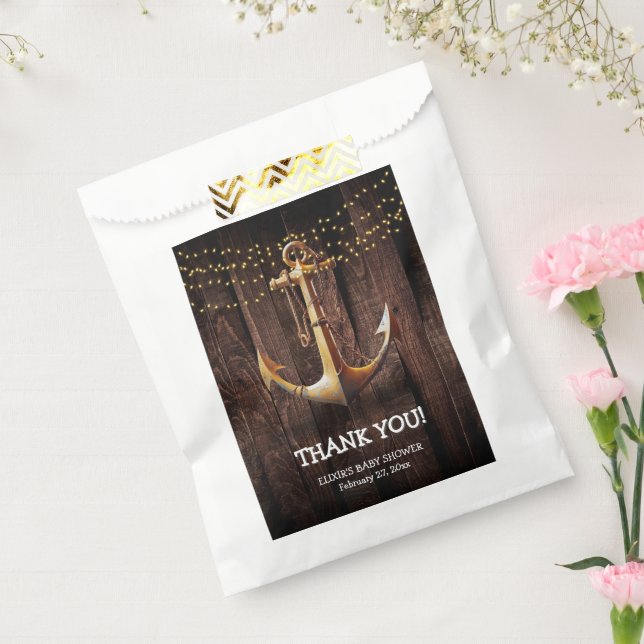 Rustikale Gold Anker Baby Dusche Geschenktütchen (Versiegelt)