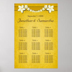 Rustikale Gold Floral 9 Wedding Table Charts Poster