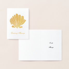 Rustikale Gold Foil Scallop Muschel Card Folienkarte