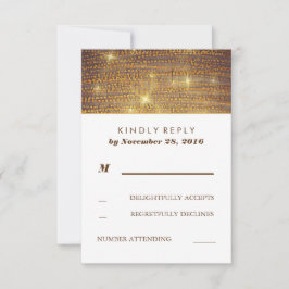 Rustikale Gold Glitzer Confetti Wedding RSVP Cards Karte