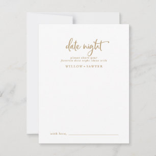 Rustikale Gold Script Date Night Advice Card Hinweiskarte