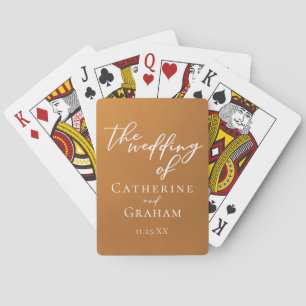 Rustikale Gold-Typografie Personalisierte Hochzeit Spielkarten