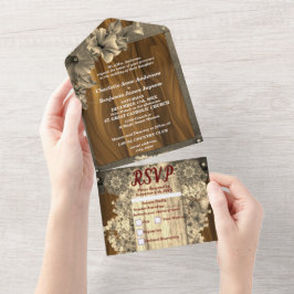 Rustikale Goldblumenhochzeit in einer Einladung