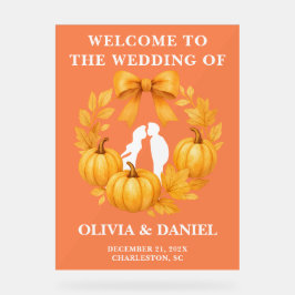 Rustikale Golden Pumpkin Hochzeit im Herbst Willko Acrylschild