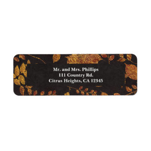 Rustikale goldene Blätter Herbst Hochzeit