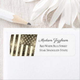 Rustikale goldene Sepia-Funkeln USA-Flagge
