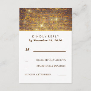 Rustikale GoldGlitzerconfetti-Hochzeit UAWG Karten