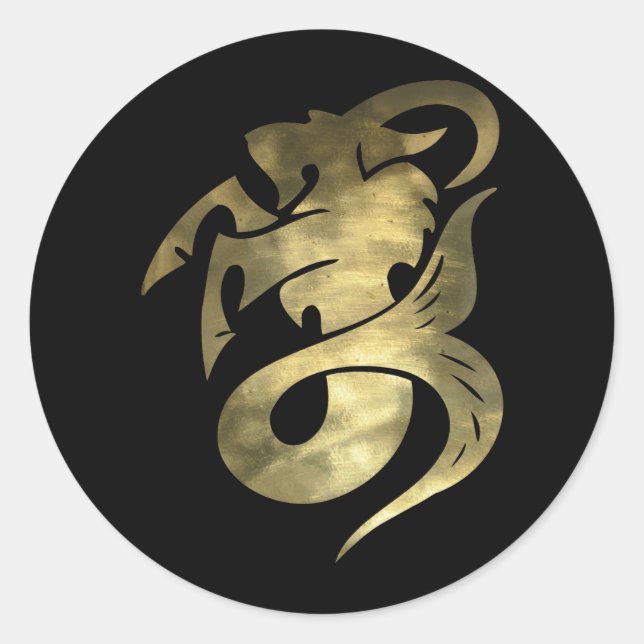 Rustikale Goldkornziege Runder Aufkleber (Vorderseite)