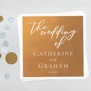 Rustikale Goldtypografie Erde Tone Hochzeit im Her Serviette