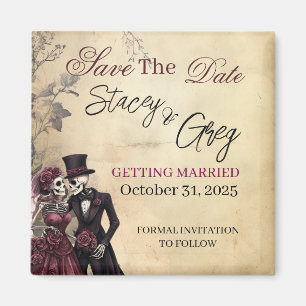 Rustikale Gothic Skelettheirat Magnet