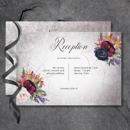 Rustikale gotische Farben Halloween Hochzeitsempfa Begleitkarte