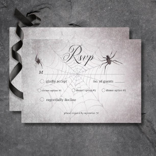 Rustikale gotische schwarze und burgunderrote Hall RSVP Karte
