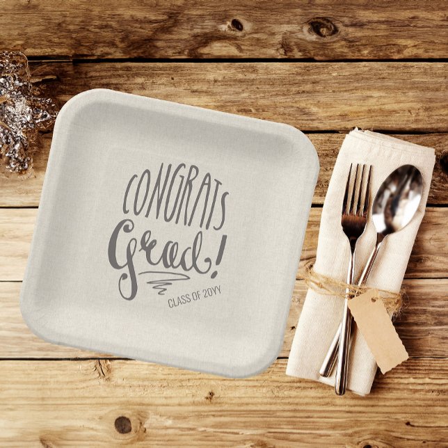 Rustikale Graduierungsparty 9" Platz Pappteller (Von Creator hochgeladen)