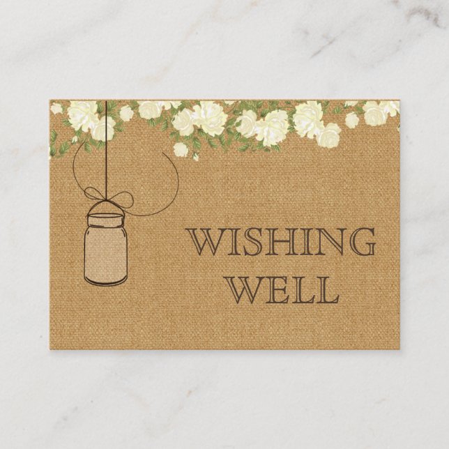 rustikale, grasbewachsene Elfenbein-Rose, die sich Begleitkarte (Vorderseite)