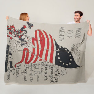Rustikale graue Vintage-Flagge der Vereinigten Sta Fleecedecke