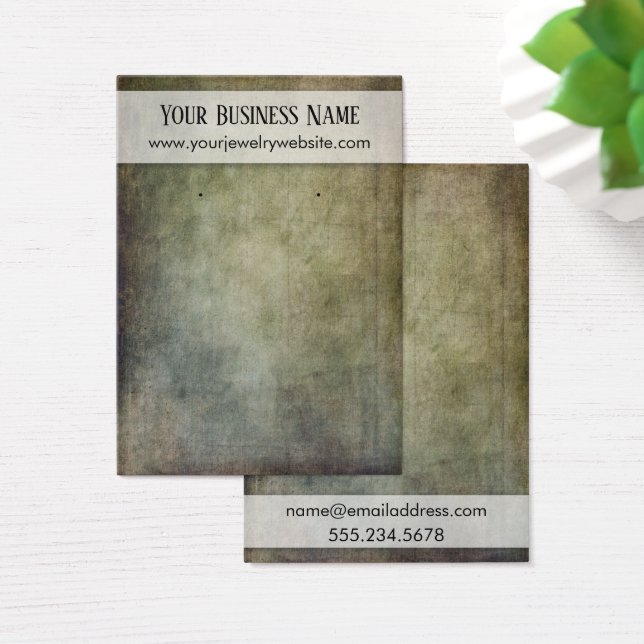 Rustikale Green Yellow Earring Holder Display Card (Schreibtisch)