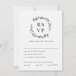 Rustikale Greenerity Wedding RSVP Card Response Ca Einladung