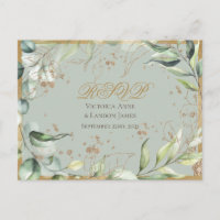 Rustikale Greenery Gold Calligraphy UAWG Wedding