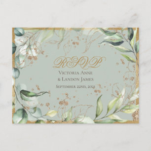 Rustikale Greenery Gold Calligraphy UAWG Wedding Postkarte