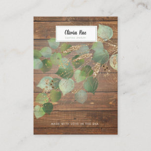 Rustikale Greenery Gold Leaf Juwelier Display Card Visitenkarte