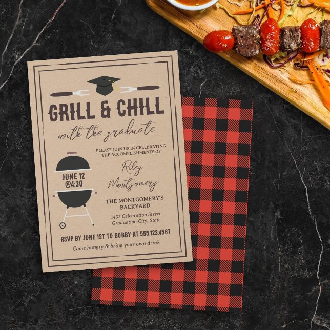 Rustikale Grill & Chill Abschluss BBQ-Party Einladung (Von Creator hochgeladen)