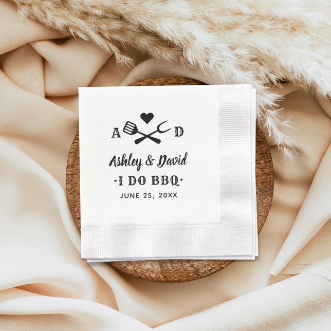 Rustikale Grill-Monogramm-I-Do-BBQ-Hochzeit Serviette (Von Creator hochgeladen)