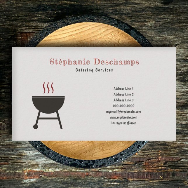 Rustikale GRILLEN Business Card Visitenkarte (Rustic BBQ Business Card)