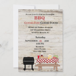 Rustikale GRILLEN Outdoor Grill Picnic Einladung