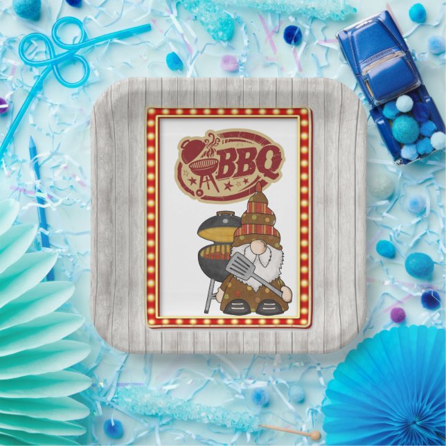 Rustikale GRILLEN Pappteller (Party)