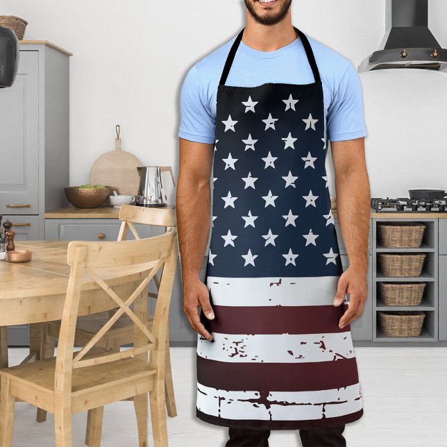 Rustikale GRILLEN unter amerikanischer Flagge Schürze (Von Creator hochgeladen)