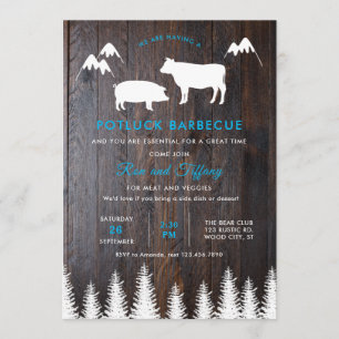 Rustikale GRILLEN Wedding Einladung