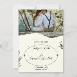 Rustikale Grün Hochzeit Save-the-Date-Einladung Einladung