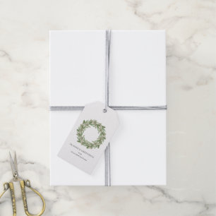 Rustikale Grünanlage Pine Wreath Business Holiday Geschenkanhänger