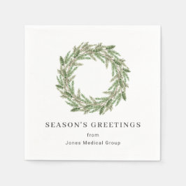 Rustikale Grünanlage Pine Wreath Business Holiday Serviette