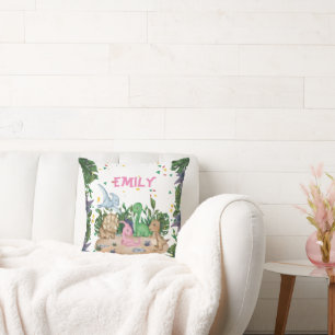 Rustikale Grüne Dinosauriername Kissen