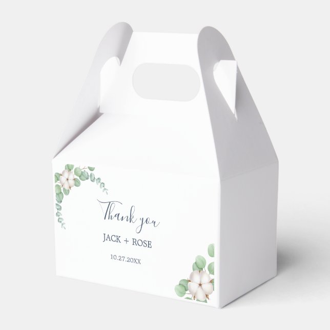 Rustikale Grüne Eukalyptus Sommerhochzeit. Geschenkschachtel (Vorderseite)