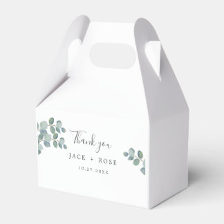 Rustikale Grüne Eukalyptus Sommerhochzeit. Geschenkschachtel