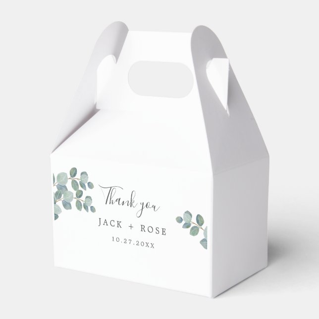 Rustikale Grüne Eukalyptus Sommerhochzeit. Geschenkschachtel (Vorderseite)