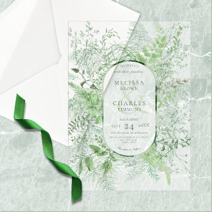 Rustikale, grüne Farnblätter Hochzeit in Weiß