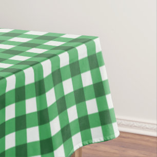 Rustikale grüne Gingham-Karo-Tischdecke Tischdecke