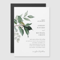 Rustikale Grüne Hochzeit Einladung Magnet