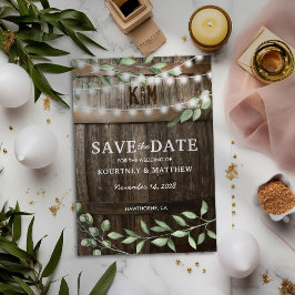 Rustikale grüne Hochzeit retten das Datum Save The Date