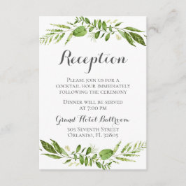 Rustikale Grüne Hochzeitsempfehlung Grüne Gartenan Begleitkarte
