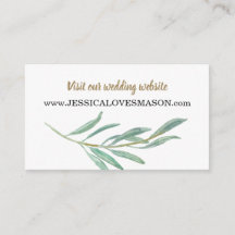 Rustikale Grüne Hochzeitswebsite Beipackkarte